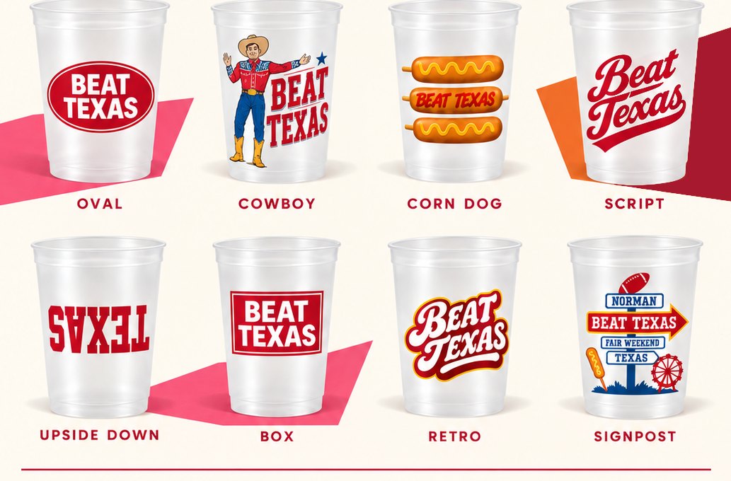 Eight Beat Texas frosted cup designs