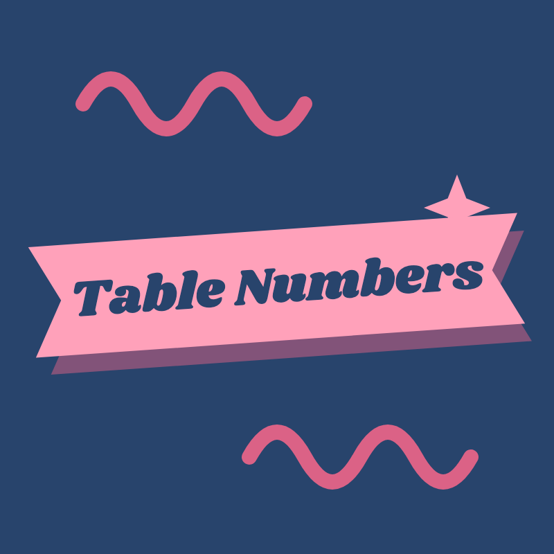 Acrylic Table Numbers