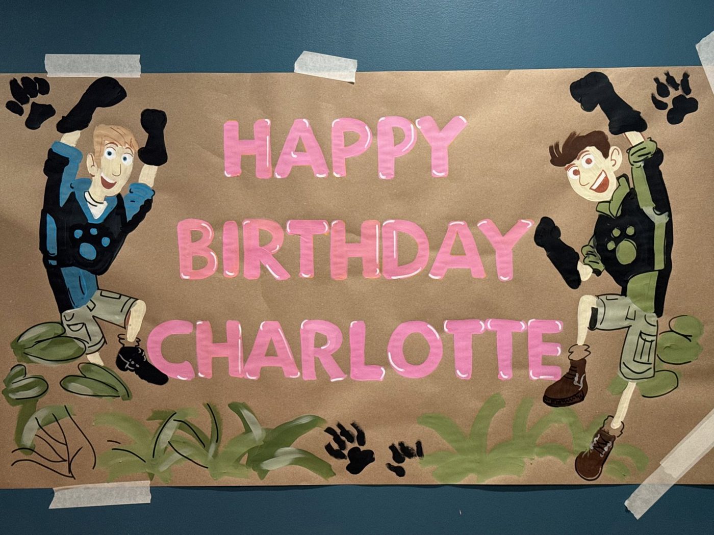 Happy Birthday Charlotte hand painted banner