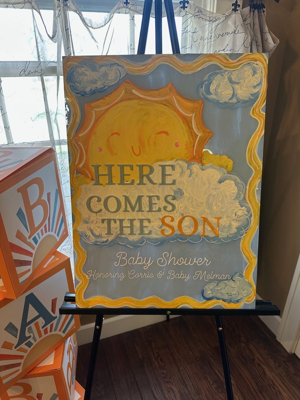 Here Comes the Son baby shower sign