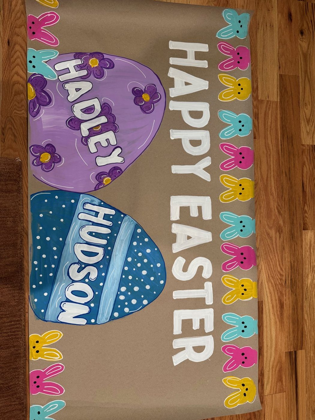 Engraved wood Easter bunnies with names